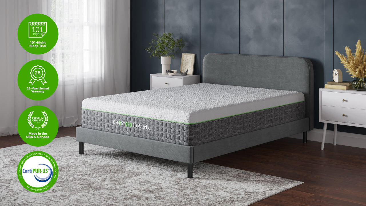 GhostBed 3D Matrix gel polymer layer and gel-infused memory foam hybrid