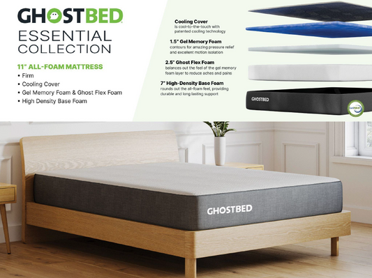 11-inch GhostBed cooling gel memory foam mattress medium firm support.
cooling_gel_mattress
