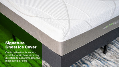 Pocketed coil and high-density foam base in GhostBed Massage hybrid mattress”